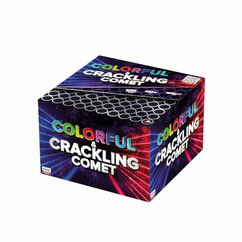 Compact firework battery with crackling effects